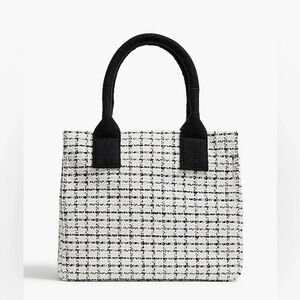 NWT J Crew Women’s One Size Small tweed structured tote bag Zipper